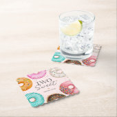 振りかけられたドーナツTWO甘い2番目の誕生日パーティー ペーパーコースター (インサイチュ)