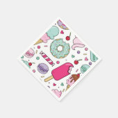 振りかけるアイスクリームとケーキ誕生日 スタンダードカクテルナプキン (角)