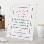 振りかけるカラフル赤ちゃんシャワーおしゃぶり狩りゲーム 台座サイン (インサイチュ)