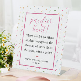 振りかけるカラフル赤ちゃんシャワーおしゃぶり狩りゲーム 台座サイン