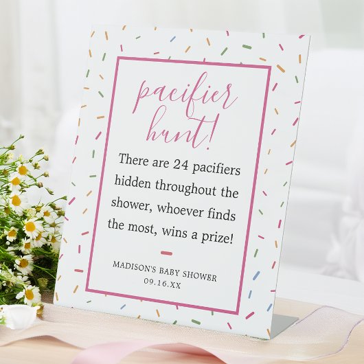 振りかけるカラフル赤ちゃんシャワーおしゃぶり狩りゲーム 台座サイン