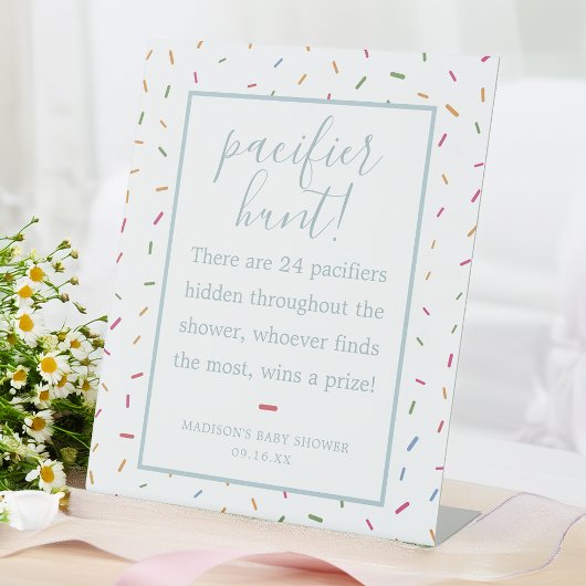 振りかけるカラフル赤ちゃんシャワーおしゃぶり狩りゲーム 台座サイン