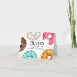 振りかけるドーナツサンキューカード誕生日またはベビー サンキューカード