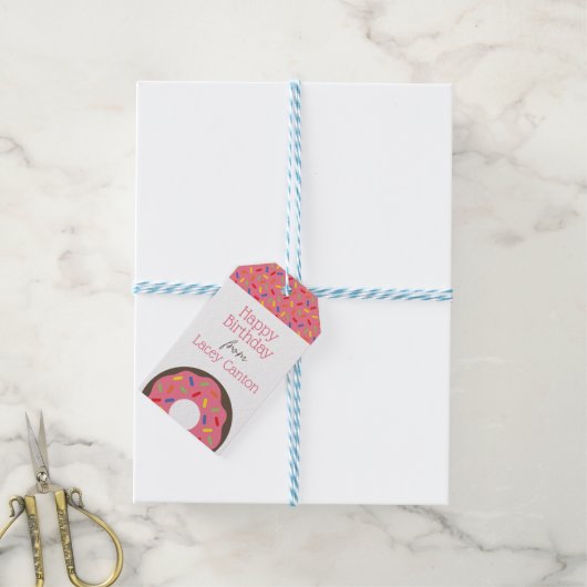 振りかけるドーナツパーソナライズされたギフトラベル ギフトタグ (より糸付き)