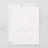 振りかけるドーナツ型ホイルバルーン1st誕生日パーティー 招待状 (裏面)