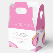 振りかけるドーナツ水彩ピンク赤ちゃんシャワー フェイバーボックス (オープン)