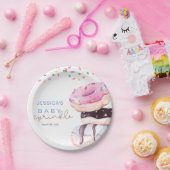 振りかけるドーナツ水色ブルーベビーシャワー ペーパープレート (パーティー)