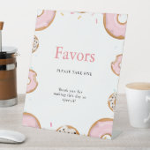 振りかけるドーナツ赤ちゃんシャワー好意サイン 台座サイン (インサイチュ)