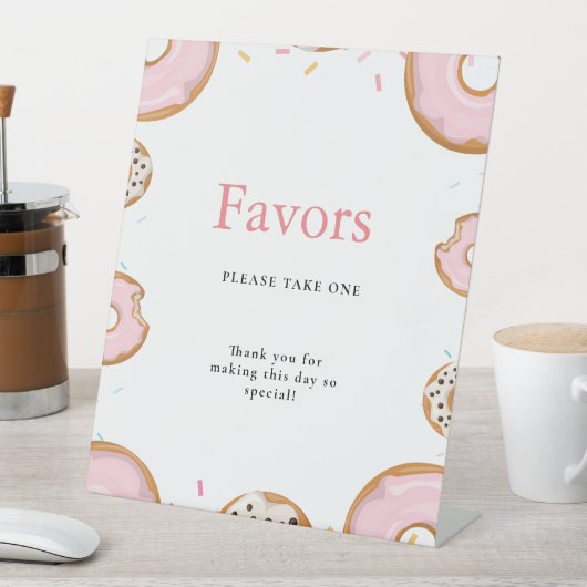 振りかけるドーナツ赤ちゃんシャワー好意サイン 台座サイン (インサイチュ)