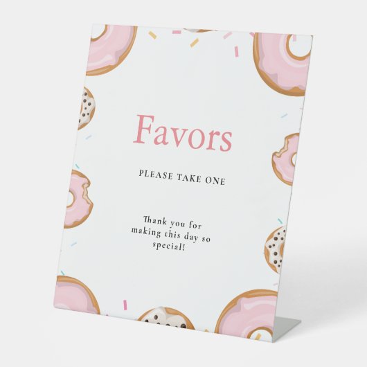 振りかけるドーナツ赤ちゃんシャワー好意サイン 台座サイン (正面)