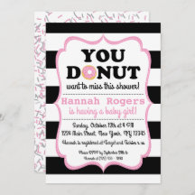 振りかけるドーナツ赤ちゃんシャワー招待状