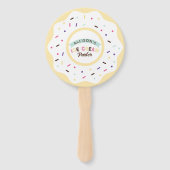 振りかけるバニラドーナツおもしろいトリートバースデーパーティー ハンドファン (正面)