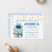 振りかける一部のおもしろい1st誕生日招待状 ノートカード (正面/裏面インサイチュ)