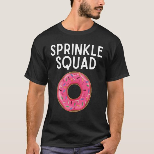 振りかける分隊ドーナツ愛好家マッチング誕生日部品 Tシャツ (正面)