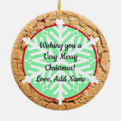 振りかける砂糖クッキー現実的な食べ物クリスマス セラミックオーナメント (裏面)