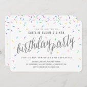 振りかける紙吹雪バースデーパーティ招待状 招待状 (正面/裏面)