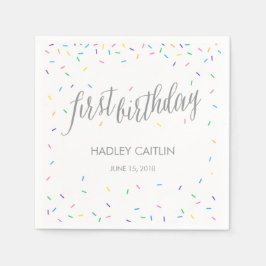 振りかける紙吹雪1stバースデーナプキンズ スタンダードカクテルナプキン