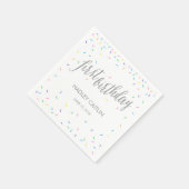 振りかける紙吹雪1stバースデーナプキンズ スタンダードカクテルナプキン (角)