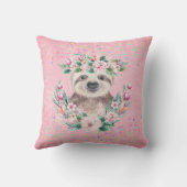 振りかけるSLOTH Bohoガールズピンクの花ギフトカワイイ クッション (裏面)