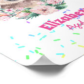 振りかけるSLOTH Bohoガールズピンクの花ギフトカワイイ ポスター (角)