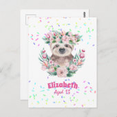 振りかけるSLOTH Bohoガールズピンクの花ギフトカワイイ ポストカード (正面/裏面)