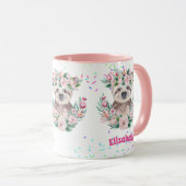 振りかけるSLOTH Bohoガールズピンクの花ギフトカワイイ マグカップ (正面右)