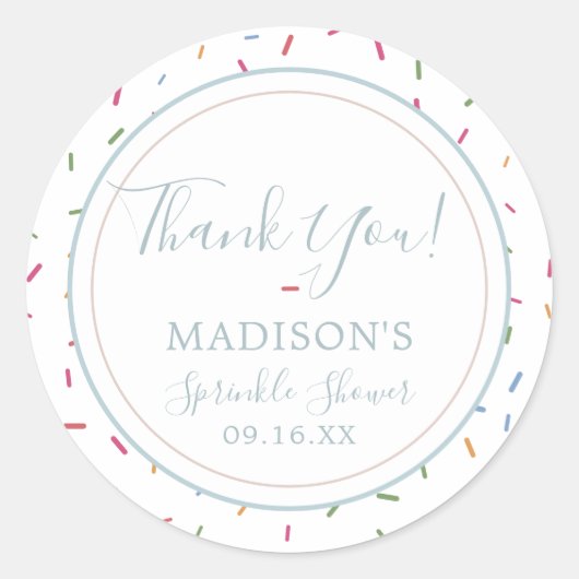 振りカラフル掛けベビー振りありがとう ラウンドシール (正面)