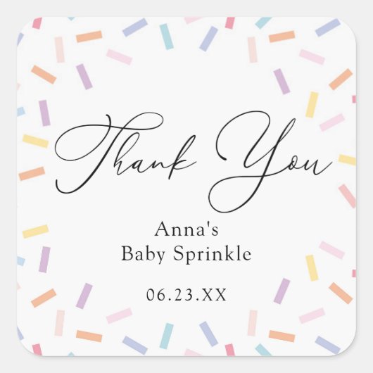 振りカラフル掛けベビー スクエアシール (正面)