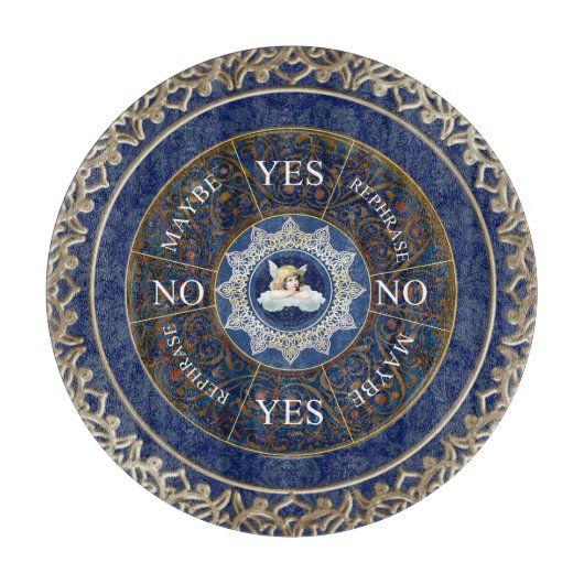 振り子板チャート占いゲーム天使ブルー カッティングボード (正面)