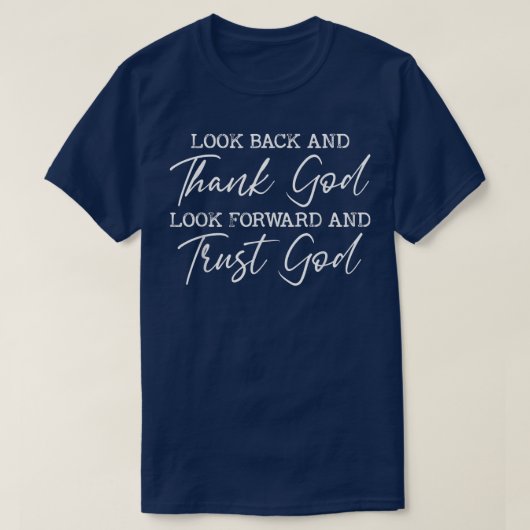 振り返って神イエス感謝していキリスト教の信仰を受け入れる Tシャツ (デザイン正面)