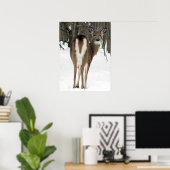 振り返って鹿 ポスター (ホームオフィス)