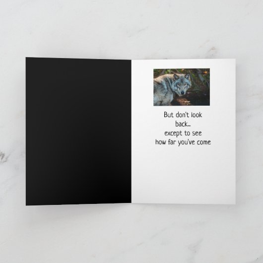 振り返らない感動的やる気を起こさせる引用文 カード (内部)