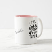 振り返らない |アップモダングレード前向き引用文 ツートーンマグカップ (正面右)