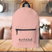 振り返らない |ピーチモダンーのピンクの隆起 プリントバックパック