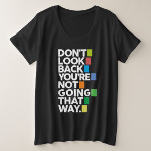 振り返らない プラスサイズTシャツ