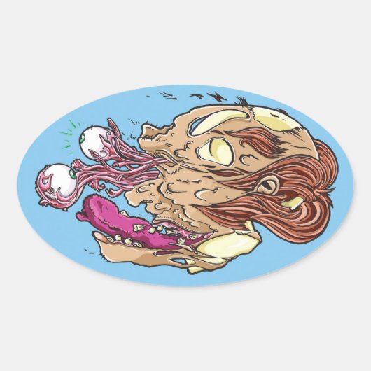 振り返るな！ 楕円形シール (正面)