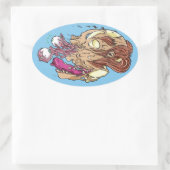 振り返るな！ 楕円形シール (バッグ)