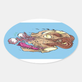 振り返るな！ 楕円形シール