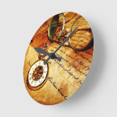 振り返る ラウンド壁時計 (傾斜)