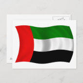 振るアラブ首長国連邦の旗 ポストカード (正面/裏面)