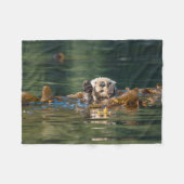 振るラッコ フリースブランケット (正面(横))