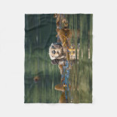 振るラッコ フリースブランケット (正面)