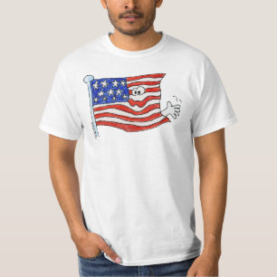 振る旗を振る漫画のTシャツの服装 Tシャツ