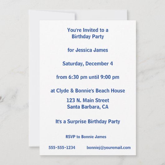 振る毒投げ矢のカエル 招待状 (裏面)