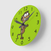 振る猿 ラウンド壁時計 (傾斜)