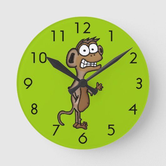 振る猿 ラウンド壁時計 (正面)