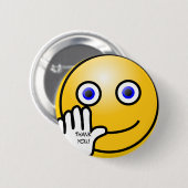 振る顔文字は感謝していしています! 缶バッジ (正面&裏面)