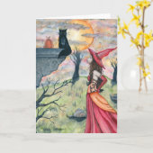 振れおよび魔法使いの挨拶状 カード (黄色い花)