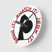 振れ！奪え！やめろ！クラシック ラウンド壁時計 (傾斜)