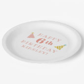 振カラフルりかけモダン子供の誕生日パーティー ペーパープレート (アングル)